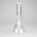 8" Shiny Beaker Bong Double Ring with Handle Slide, Glass Bong HALLO GLASS