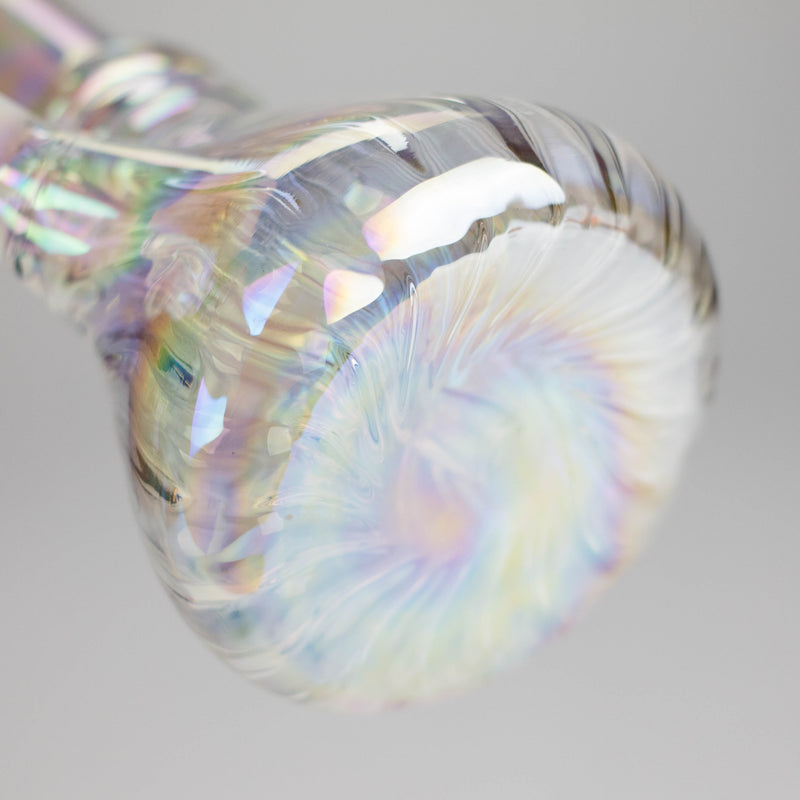 O 8" Shiny Beaker Bong Double Ring with Handle Slide,