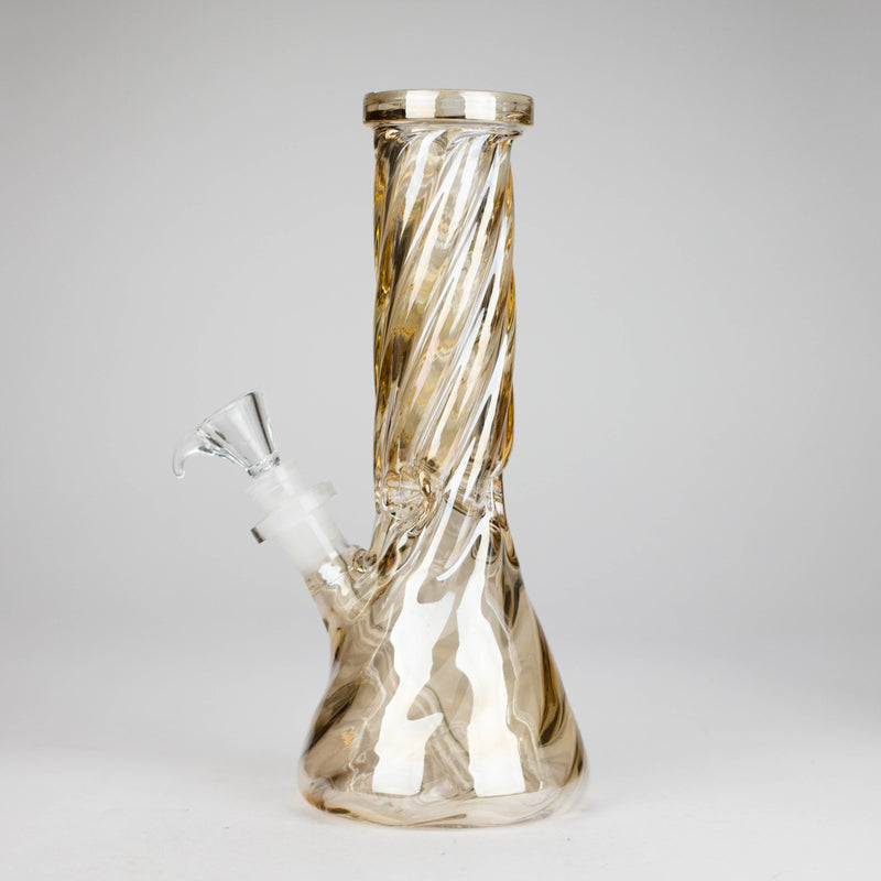 O 10" Twist Heavy Beaker Bong Glossy 3-Colors, 3 pcs