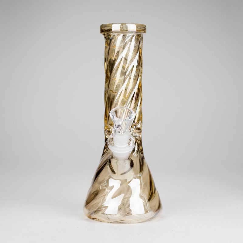O 10" Twist Heavy Beaker Bong Glossy 3-Colors, 3 pcs