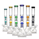 16" Double Tree 8 Arm Perc Beaker Bong Glass Bong Small Biz Distributors