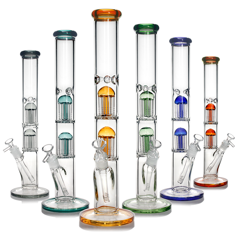 16.7" Double Tree Arm Perc Bong Glass Bong Small Biz Distributors