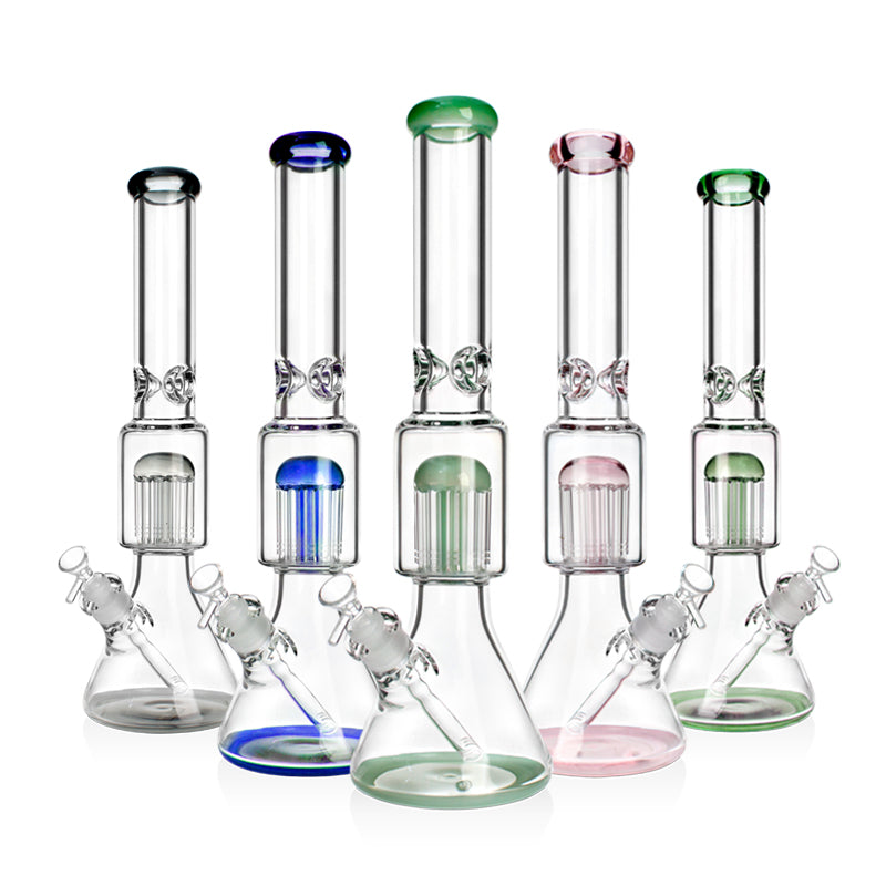 17.5 inch 9mm thick glass beaker bong with 12 arm tree percolator
