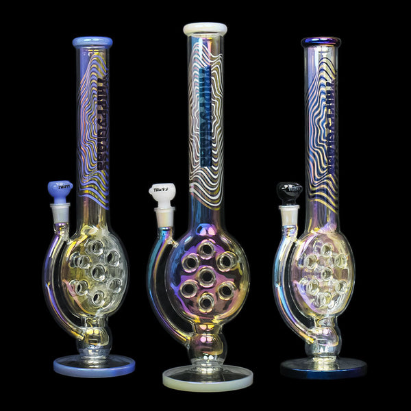 18" Trippy Swiss Perc Bong Glass Bong Small Biz Distributors