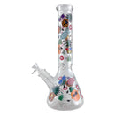 14" Glass Beaker Bong – 7mm Thick with Sticker Art Designs Glass Bong Super Supplys Inc