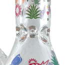 14" Glass Beaker Bong – 7mm Thick with Sticker Art Designs Glass Bong Super Supplys Inc
