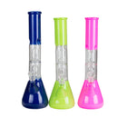 12" Double Perc Fancy Glass Water Bong – Assorted Colors Glass Bong RMG WHOLESALE
