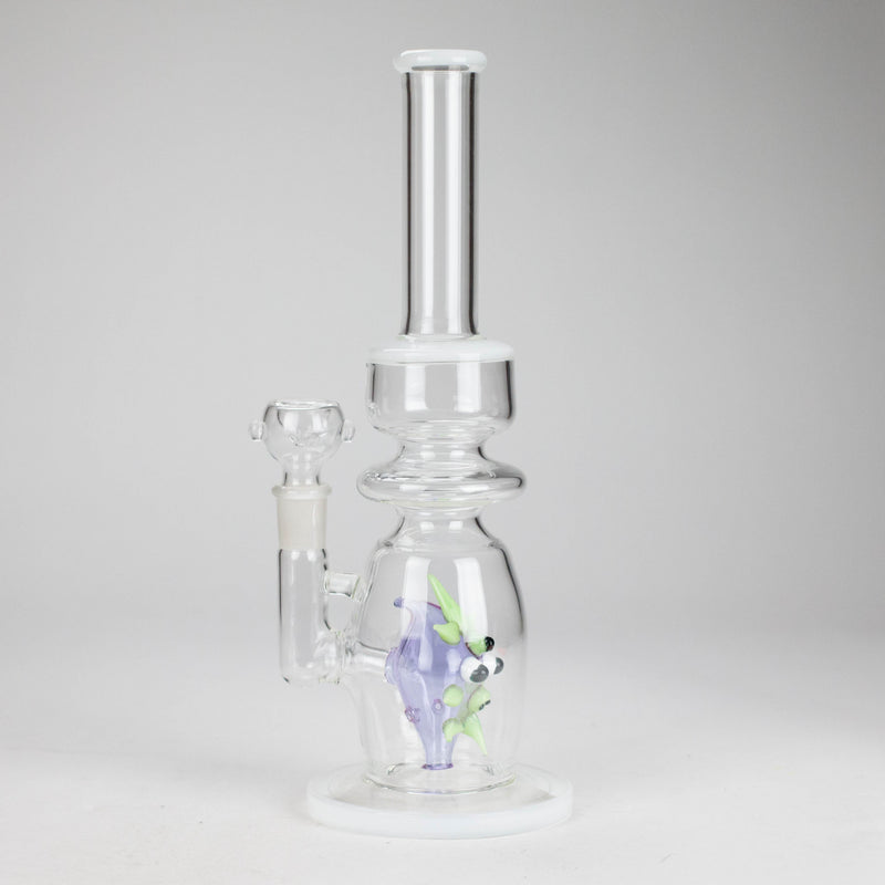 12" Purple Fish Glass Water Bong – Assorted Colors Glass Bong RMG WHOLESALE