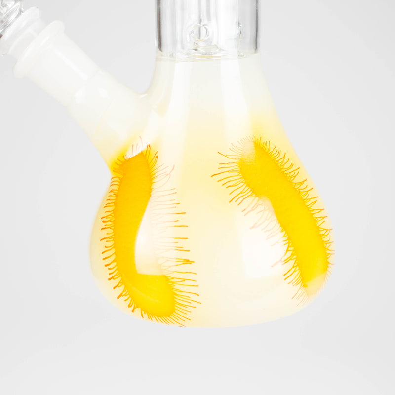 O 12" Double Perc Glass Water Bong – Fungus Design (Assorted Colors)