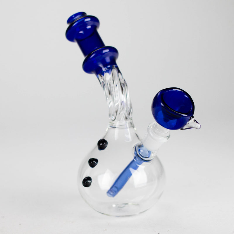 O 7" Twisted Bend Tube Glass Bong – Assorted Colors