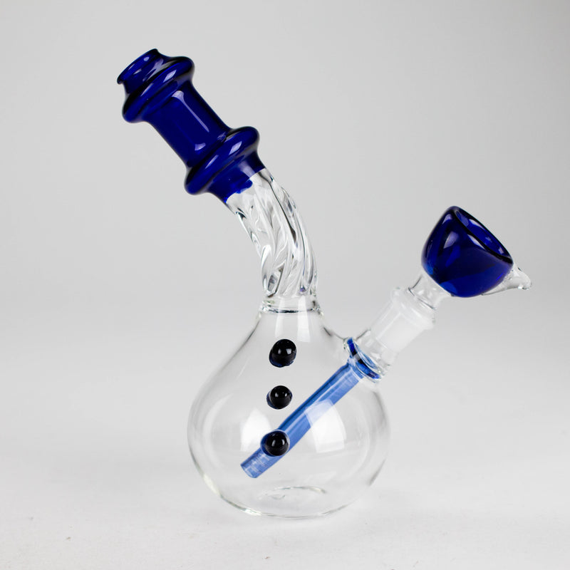 O 7" Twisted Bend Tube Glass Bong – Assorted Colors