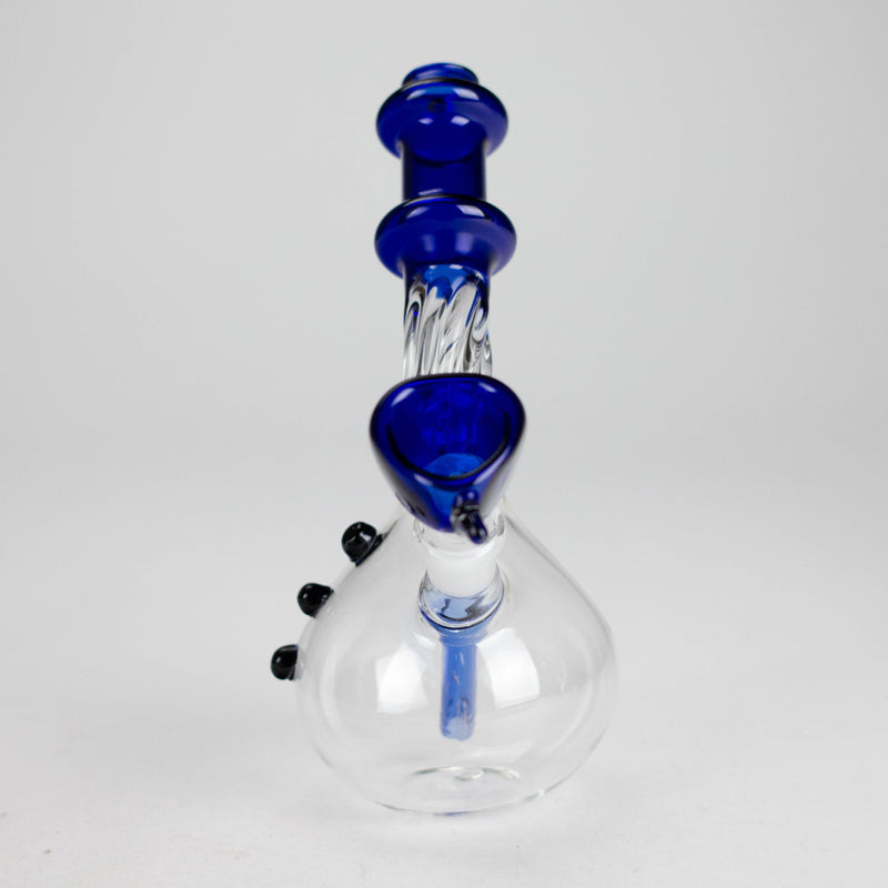 O 7" Twisted Bend Tube Glass Bong – Assorted Colors