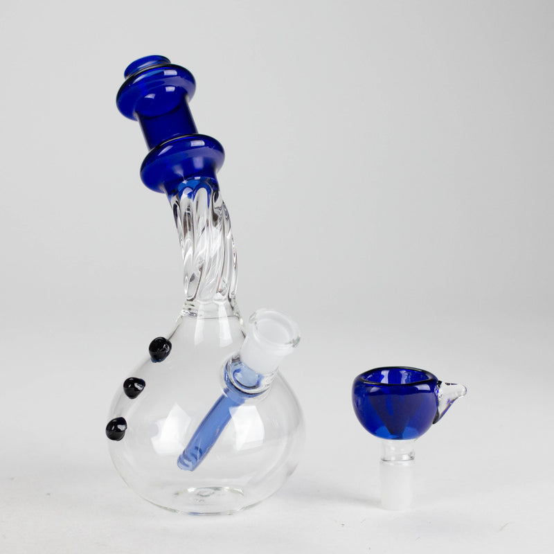 O 7" Twisted Bend Tube Glass Bong – Assorted Colors
