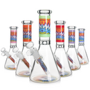10" 5mm Beaker Bong with Patterned Downstem Glass Bong Small Biz Distributors
