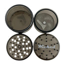 Wicked | Acrylic 4-Part Grinder – 63mm x 69mm (12 PCS) Display Pack Super Supplys Inc