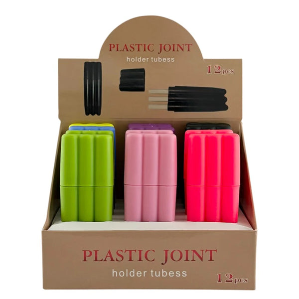 O Plastic Joint Storage Tubes – 12 Piece Display (Assorted Colors)