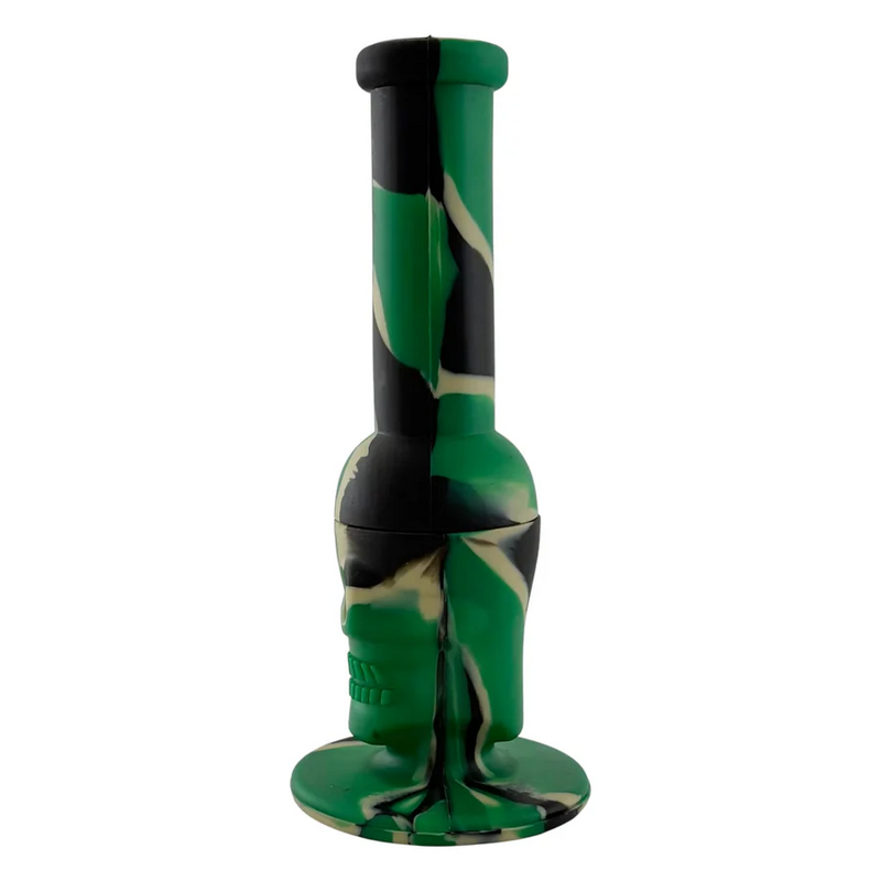 O 8" Skull Design Silicone Water Pipe – Assorted Colours
