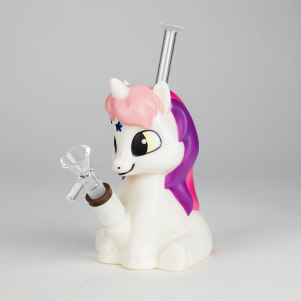O 7.6" Vinyl unicorn water pipe