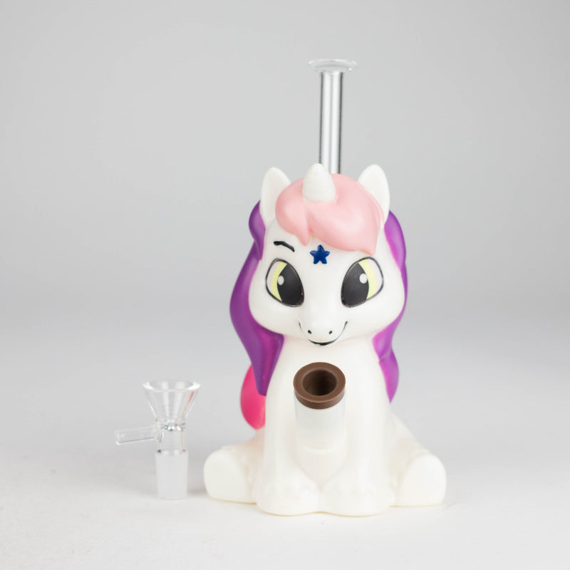 O 7.6" Vinyl unicorn water pipe