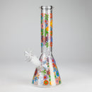 10″ Flower Design Glass Beaker Bong Glass Bong 777 Smoke Design 1