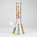10″ Flower Design Glass Beaker Bong Glass Bong 777 Smoke
