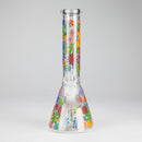 10″ Flower Design Glass Beaker Bong Glass Bong 777 Smoke