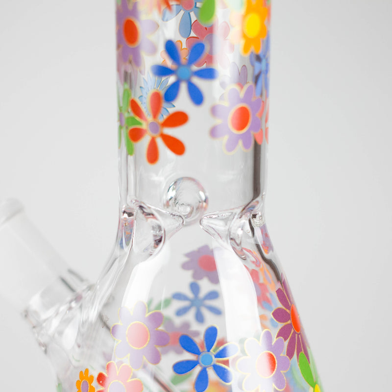 O 10″ Flower Design Glass Beaker Bong
