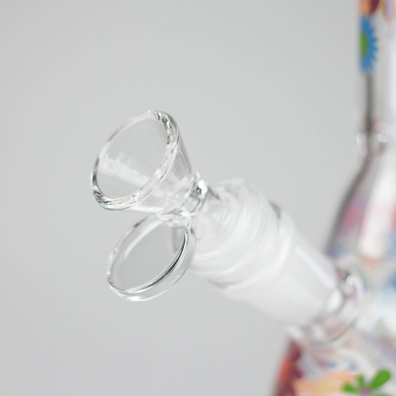O 10″ Flower Design Glass Beaker Bong