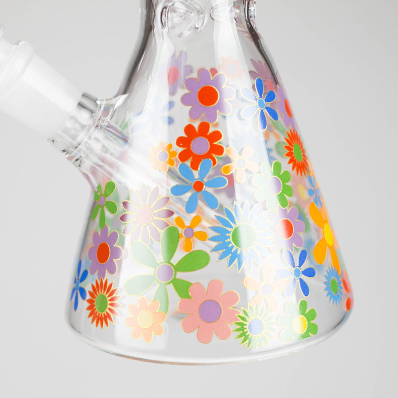 O 10″ Flower Design Glass Beaker Bong