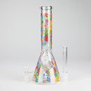 10″ Flower Design Glass Beaker Bong Glass Bong 777 Smoke