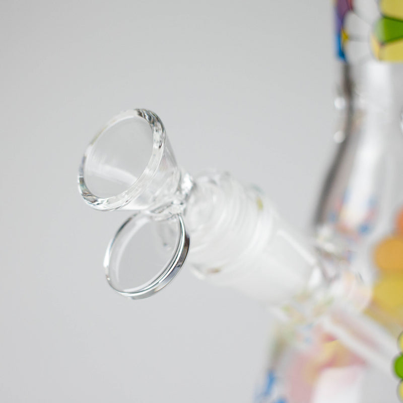 O 10″ Smile Flower Design Glass Beaker Bong
