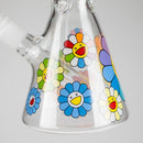 10″ Smile Flower Design Glass Beaker Bong Glass Bong 777 Smoke