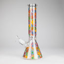 14″ 7mm Glass Beaker Bong with Assorted Flower Design & Ice Catcher Glass Bong 777 Smoke