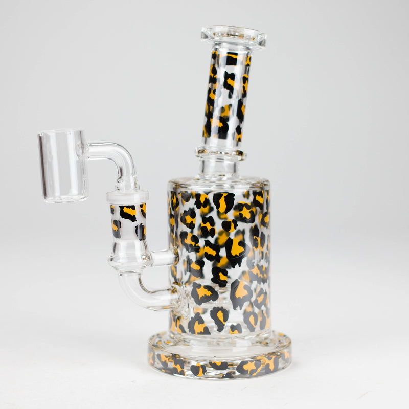 O 7″ 2-in-1 Leopard Print Rig with Perc – Banger & Bowl Included