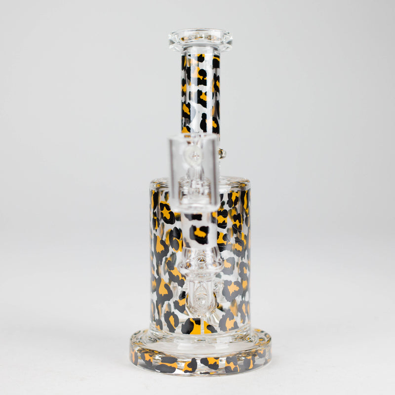 O 7″ 2-in-1 Leopard Print Rig with Perc – Banger & Bowl Included