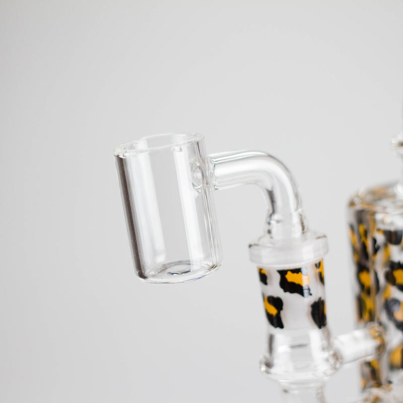 O 7″ 2-in-1 Leopard Print Rig with Perc – Banger & Bowl Included