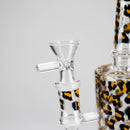 7″ 2-in-1 Leopard Print Rig with Perc – Banger & Bowl Included Glass Rig 777 Smoke
