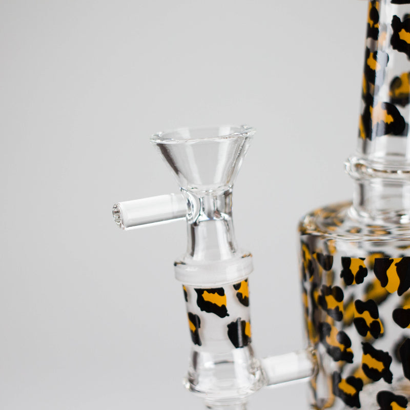 O 7″ 2-in-1 Leopard Print Rig with Perc – Banger & Bowl Included
