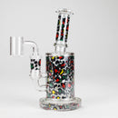 7″ 2-in-1 Leopard Print Rig with Perc – Banger & Bowl Included Glass Rig 777 Smoke Red