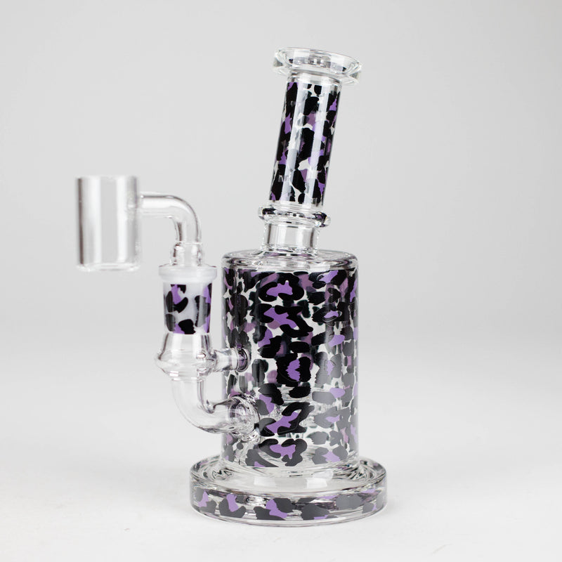 O 7″ 2-in-1 Leopard Print Rig with Perc – Banger & Bowl Included