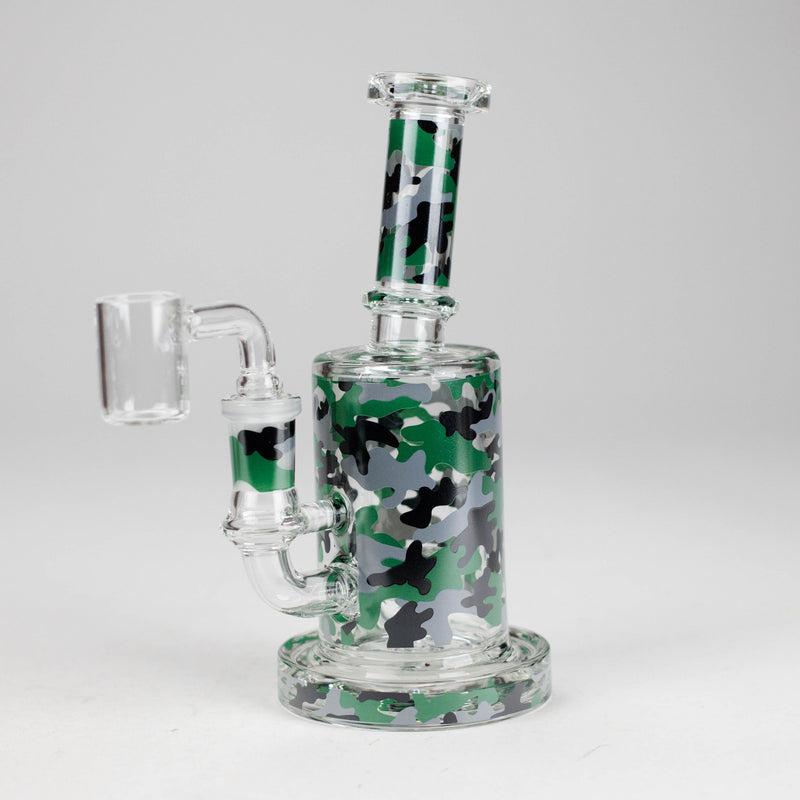 O 7″ 2-in-1 Leopard Print Rig with Perc – Banger & Bowl Included