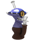 7″ Vinyl Mushroom Monster Water Pipe with 14mm Glass Bowl [SMKZ164] Resin · Silicone · Plastic Bong Canadian Distributor Blue (B)