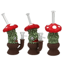 8″ Enameled Mushroom Bong [SMKZ165] Resin · Silicone · Plastic Bong Canadian Distributor Red