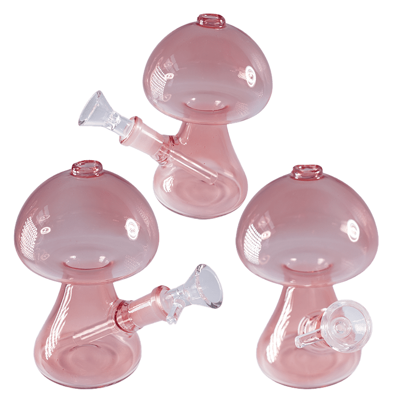 5″ Mushroom Design Water Pipe – Pink [SMKZ180] Glass Bong Canadian Distributor
