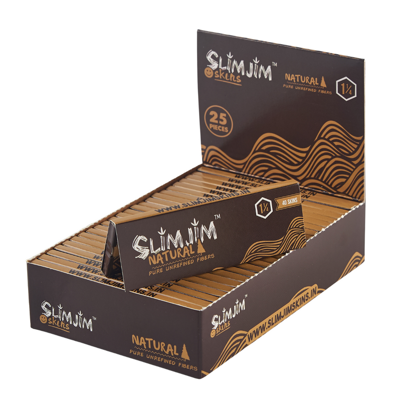 Slimjim | Natural 1 1/4th Skins Box of 25 1 - 1/4" Size SLIMJIM