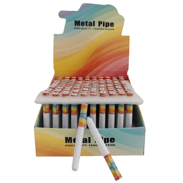 3" Cigarette Shape Smoking Pipes – White [SMKZ183] | Display of 100 One Hitter Canadian Distributor