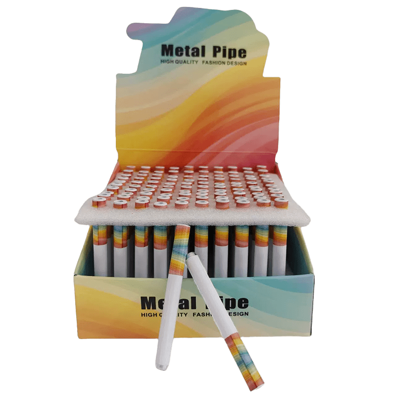 3" Cigarette Shape Smoking Pipes – White [SMKZ183] | Display of 100 One Hitter Canadian Distributor