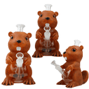 9" Arsenal Beaver Buddy Waterpipe – Brown [SMKZ184] Resin · Silicone · Plastic Bong Canadian Distributor
