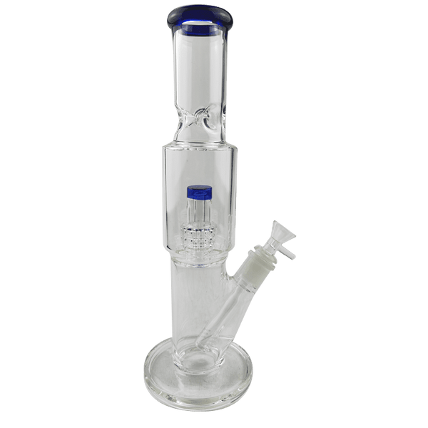 12″ Straight Tube Glass Bong Tire Percolator with Inline Ash Catcher (C2245) Glass Bong Canadian Distributor Dark Blue