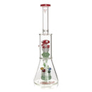 Red Eye Glass® | 12" Tall Red Amanita Dual Chamber Beaker Base Water Pipe Glass Bong West Coast Gifts